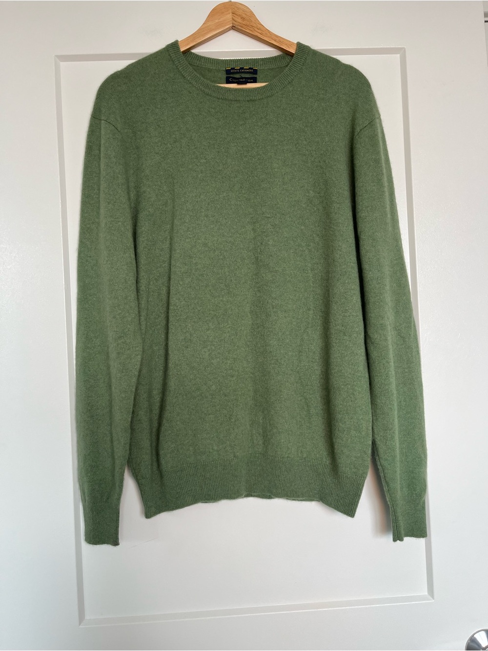 Club Room 100% Cashmere Sage Green Crewneck Sweater Mens Medium